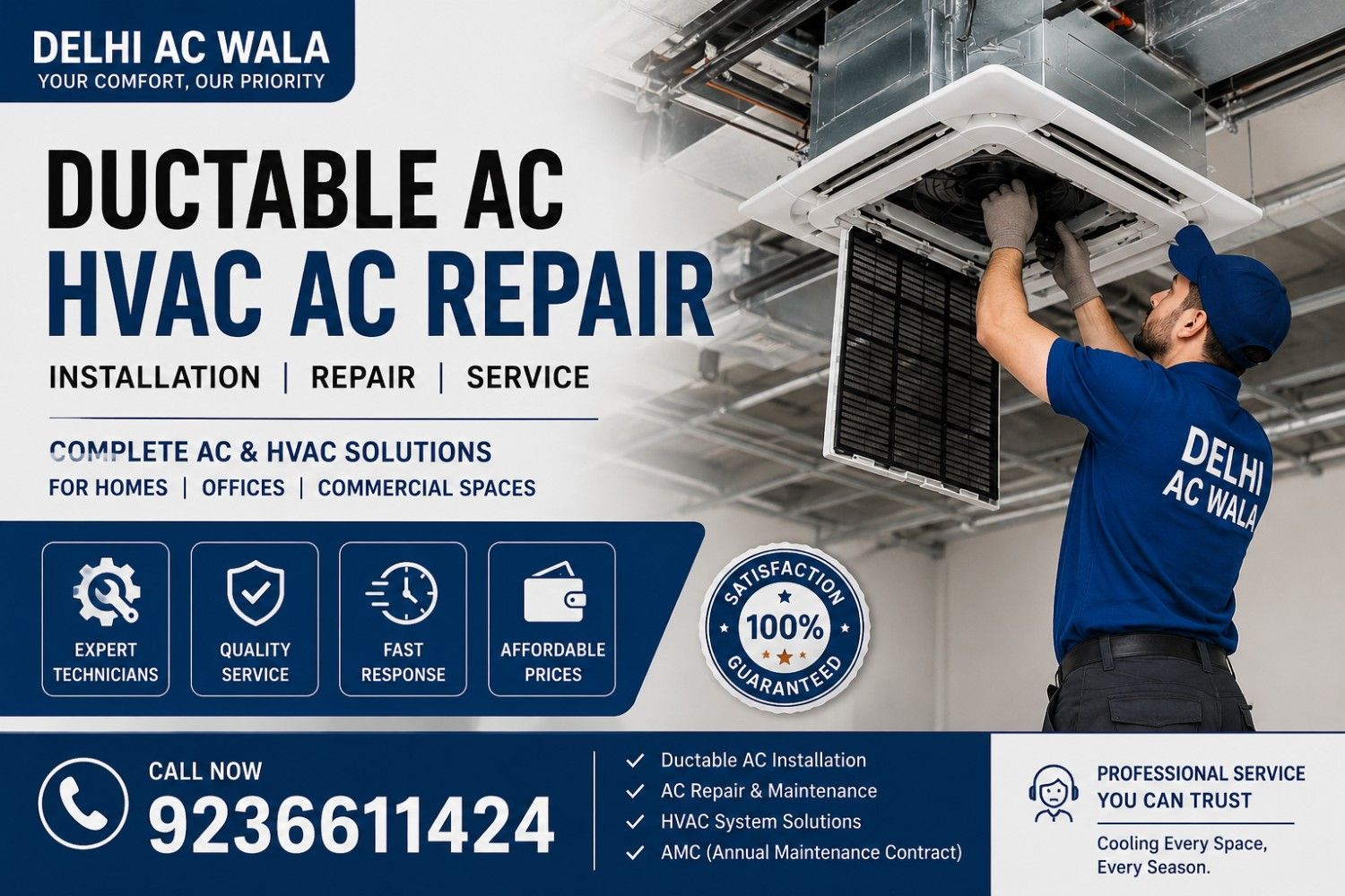 Ductable AC HVAC Repair & Installation Services in Delhi Near By Area| Delhi AC Wala