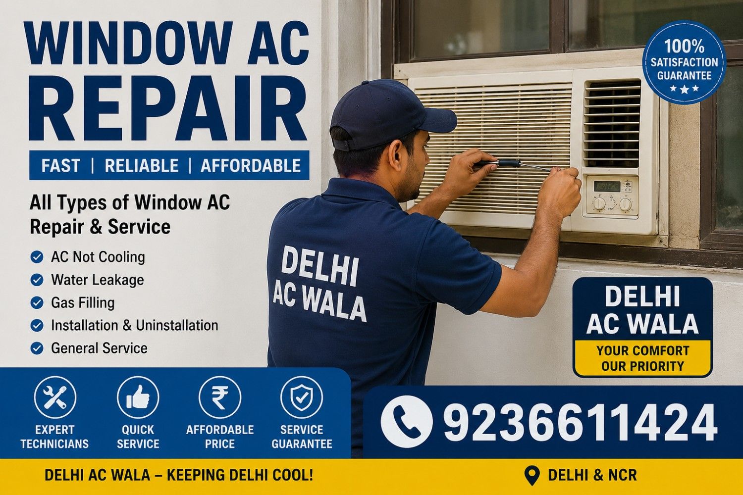 Window AC Repair in Delhi | Fast AC Service Near You | Ac Installation | Delhi AC Wala