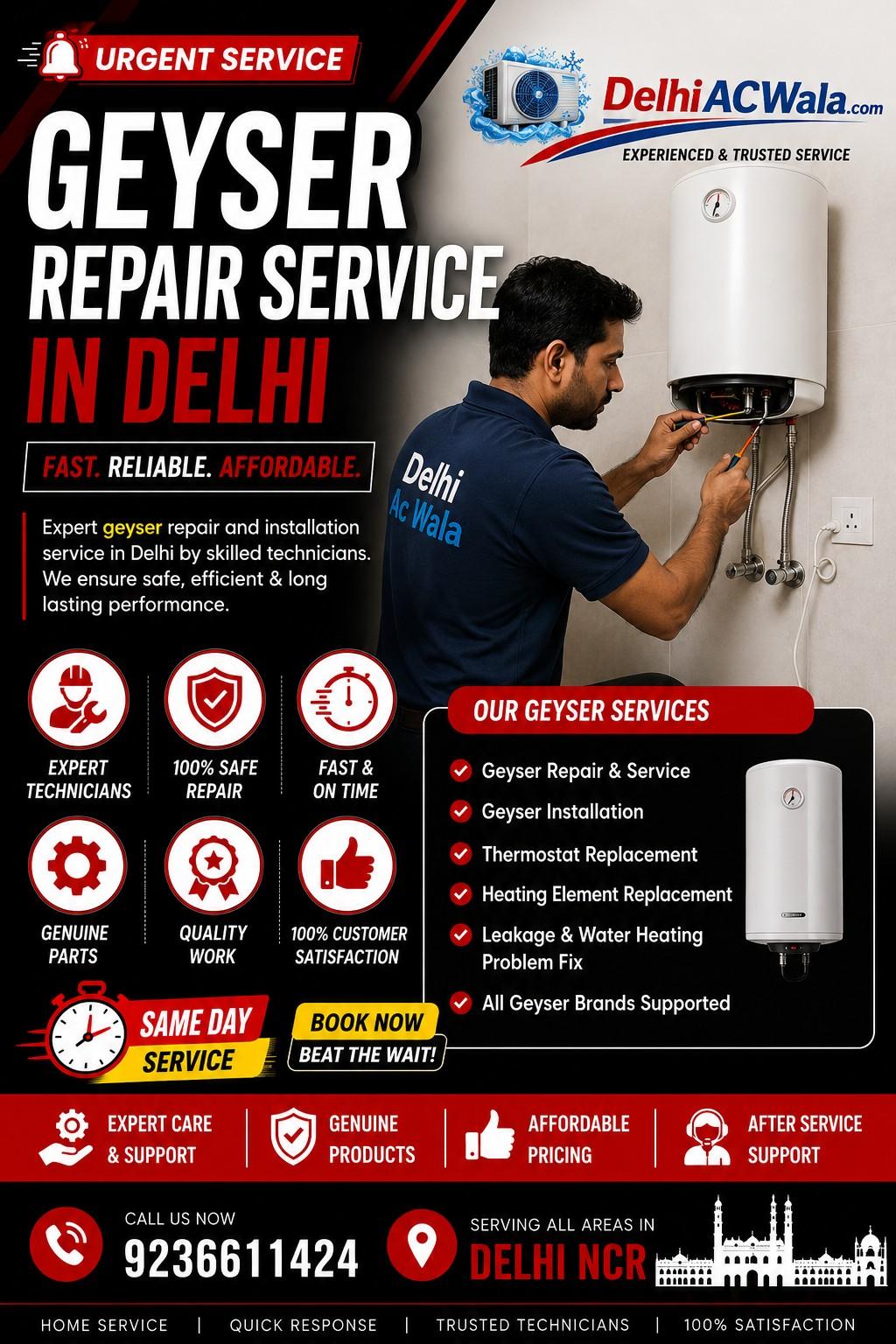 Best Geyser Repair Service in Delhi | Water Heater Repair | Delhi AC Wala
