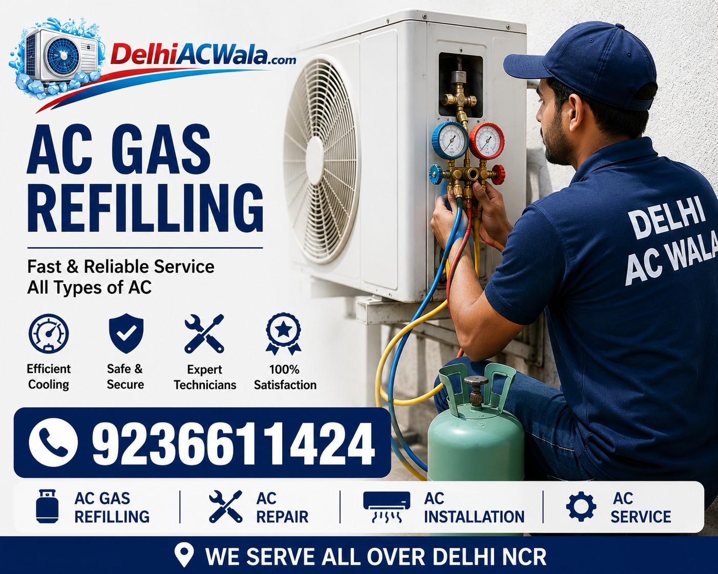 AC Gas Refilling Service in Azadpur, Near By Area Delhi | Delhi AC Wala