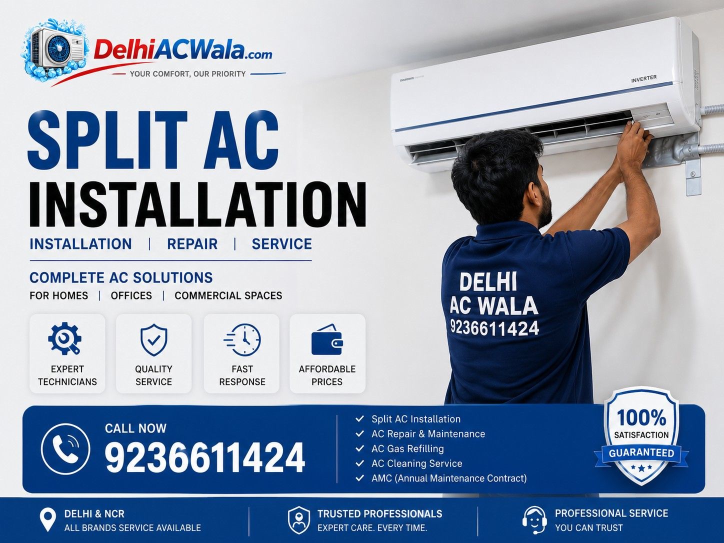 Split AC Installation Service in Jahangirpuri Near By Area| Delhi AC Wala